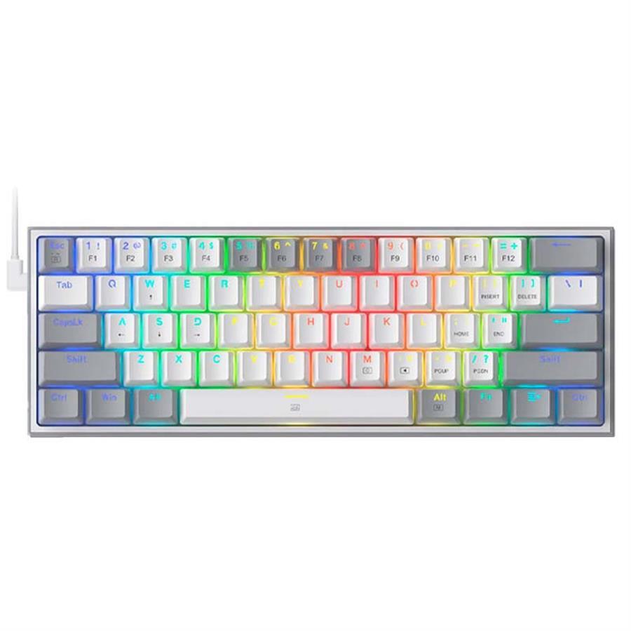 Teclado gamer mecánico Redragon 60% Fizz PRO K616-RGB Blanco