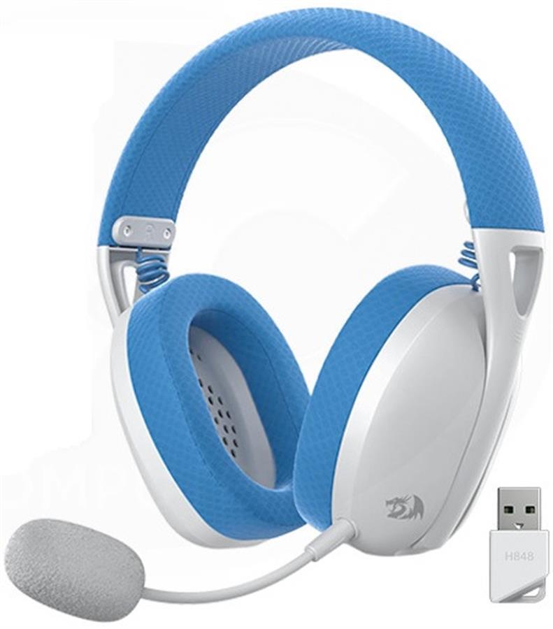 Auriculares gamer Redragon Ire H848 inalámbricos / wireless Blanco y Azul