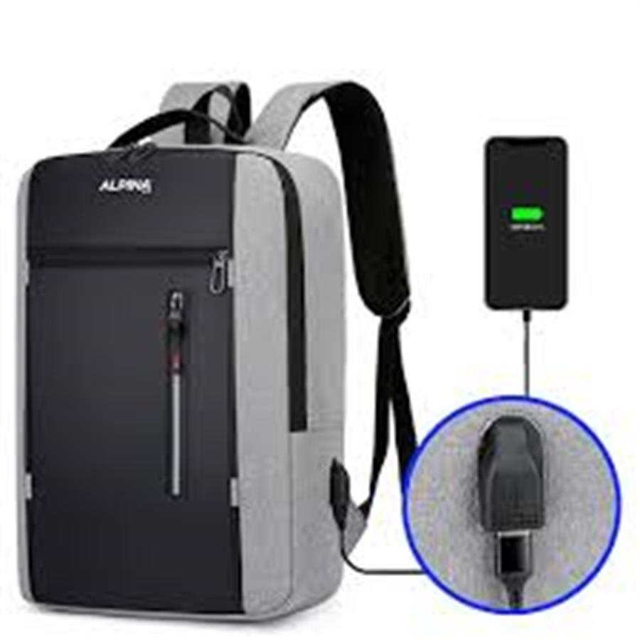 Mochila Porta Notebook 16" C/carga Usb tela antidesgarro 180 ALPINA