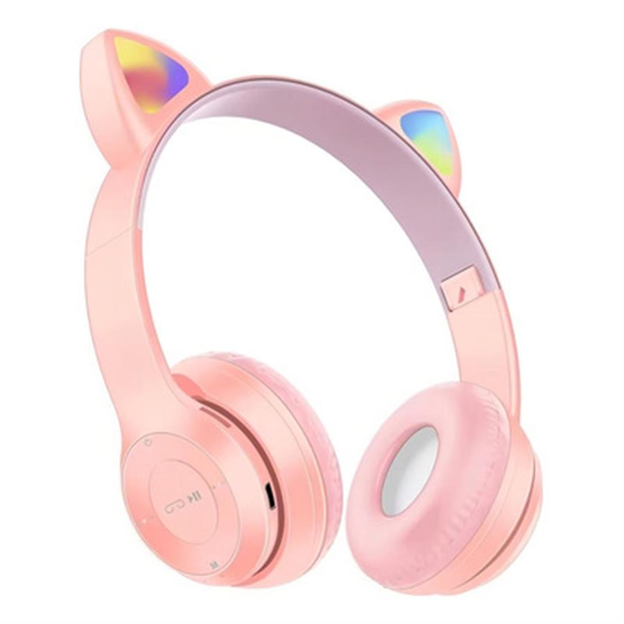 Auriculares Inalámbricos orejas niños Stn28 Luz Led ROSA
