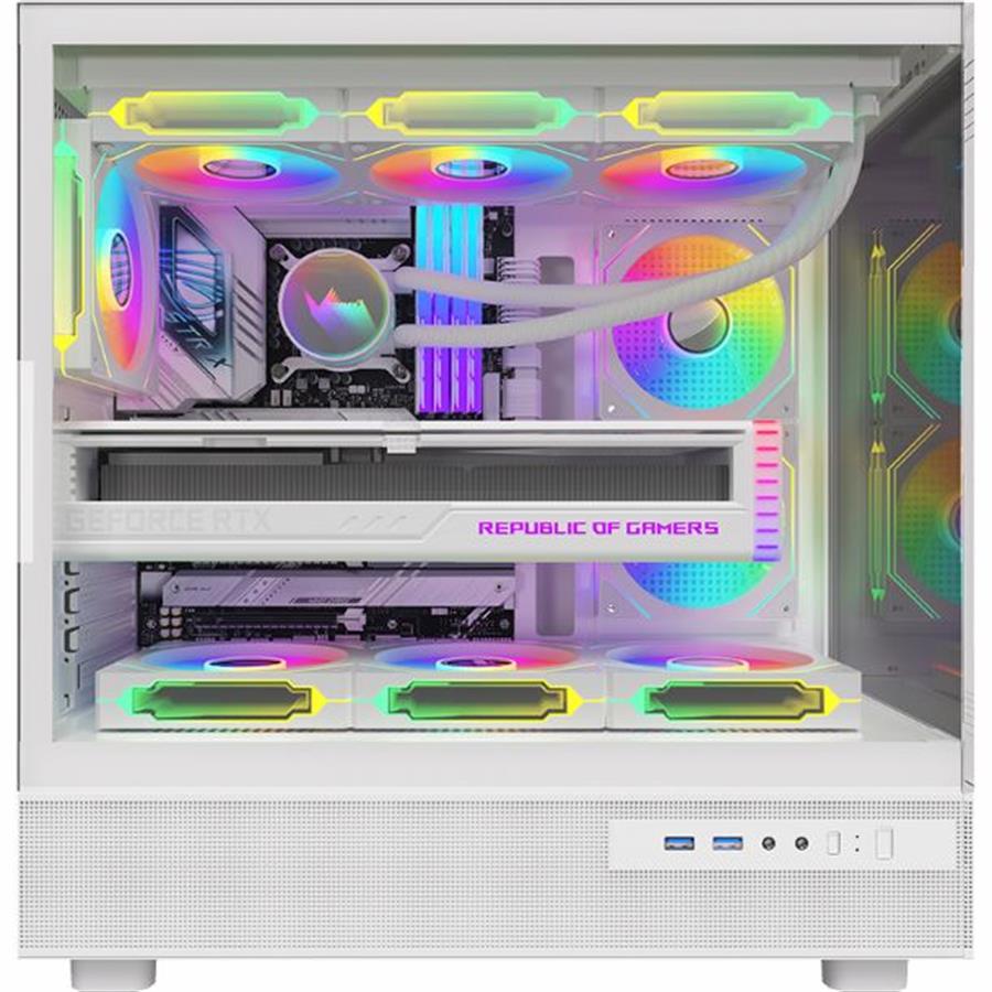 GABINETE GAMER FORMULA V CRYSTAL Z8 FLOE WHITE 6 FAN FRGB