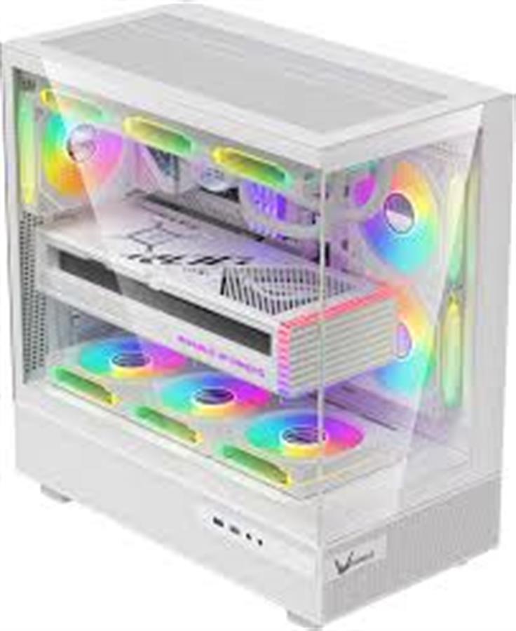 GABINETE GAMER FORMULA V CRYSTAL Z8 FLOE WHITE 6 FAN FRGB