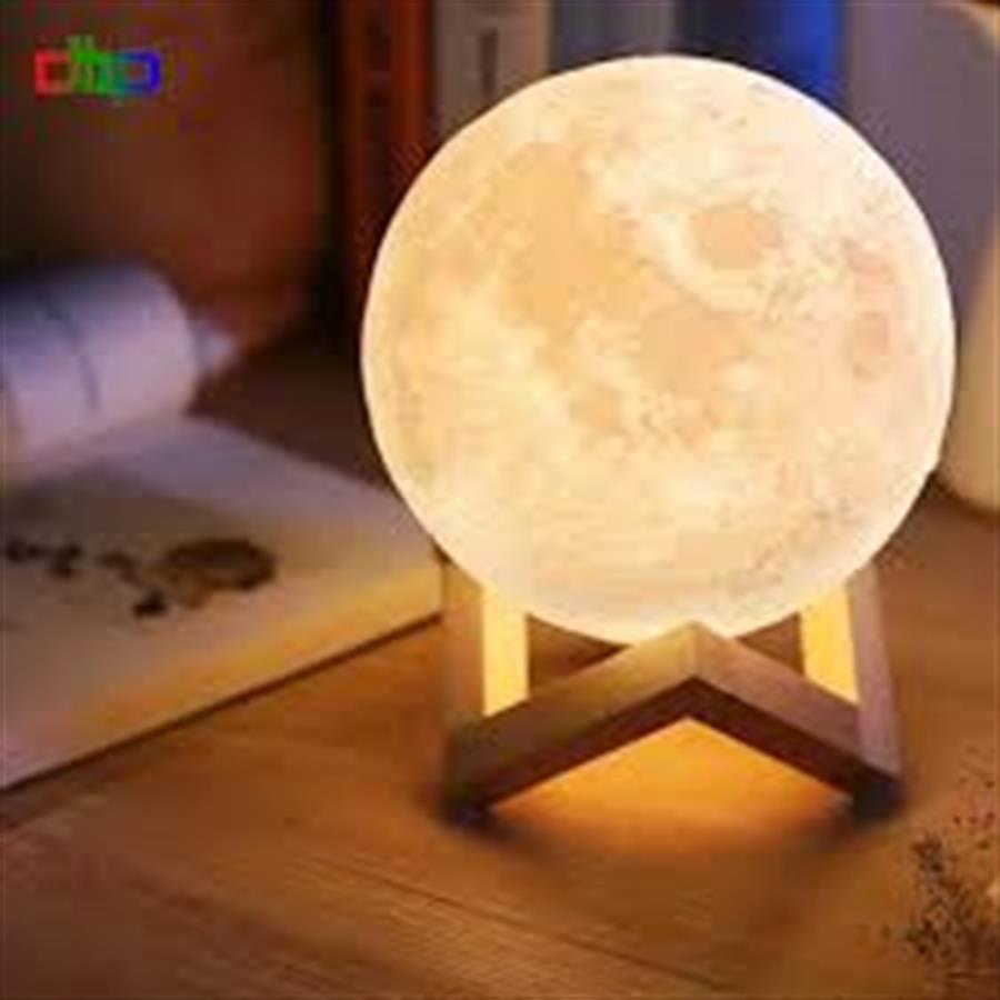 Lampara Velador De Mesa Luz De Luna Esfera 3D Colores Usb