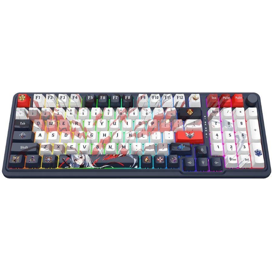 Teclado Gamer Redragon K686ak Eisa Rgb Pro Negro Y Blanco Anime