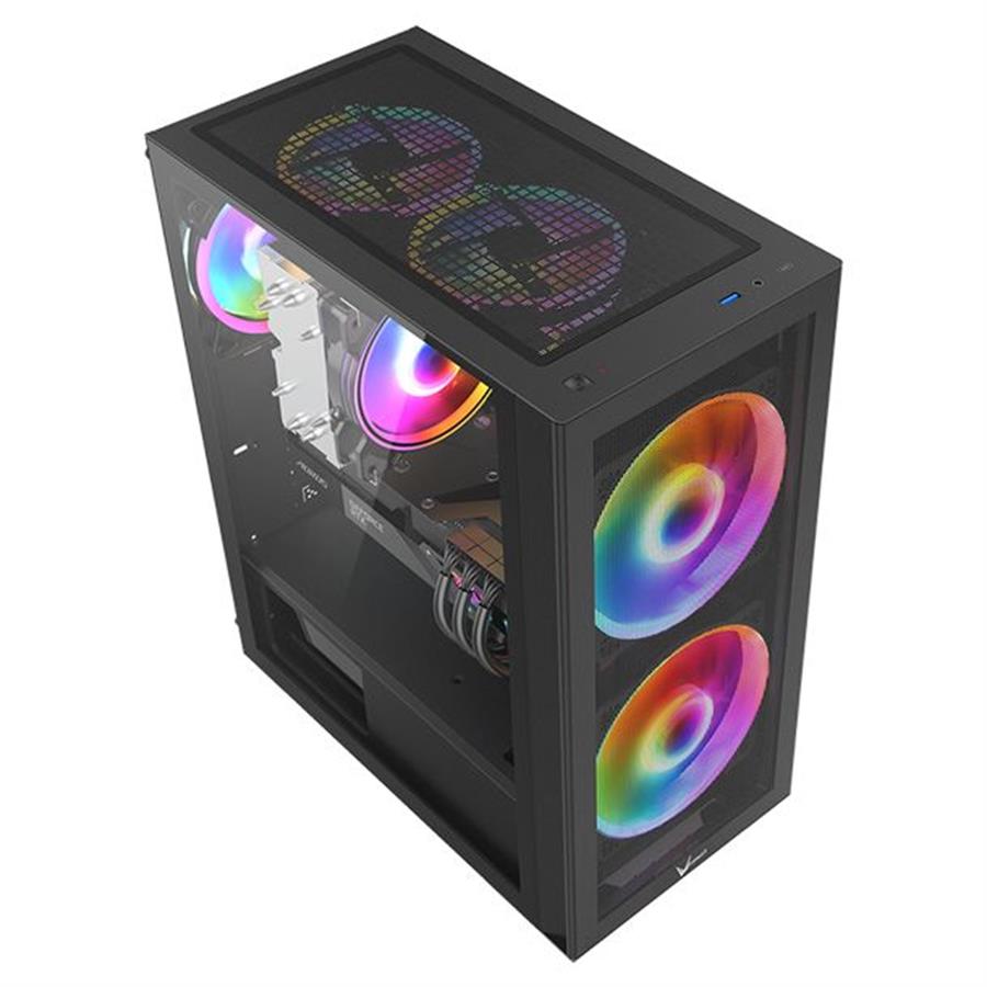 Gabinete gamer Formula V Line AIR POWER G5 DUO Negro con 3 coolers incluidos